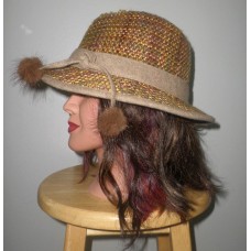 STEVE MADDEN women’s wool fedora sun hat throwback trilby w/ faux fur antennae   eb-71923224